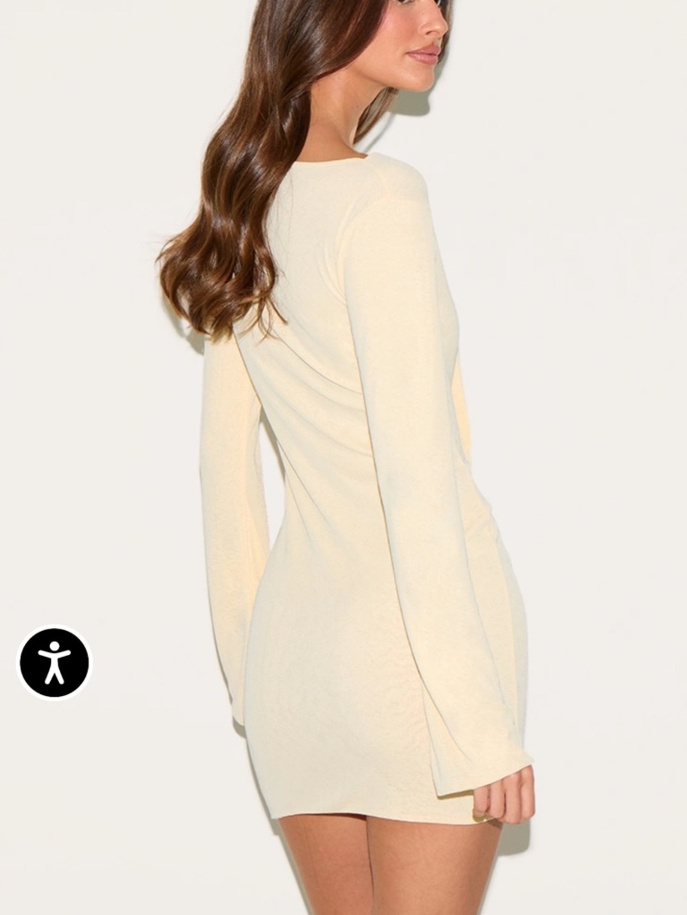 Women’s Long-Sleeve Boatneck Mini Dress - Picture 2 of 5